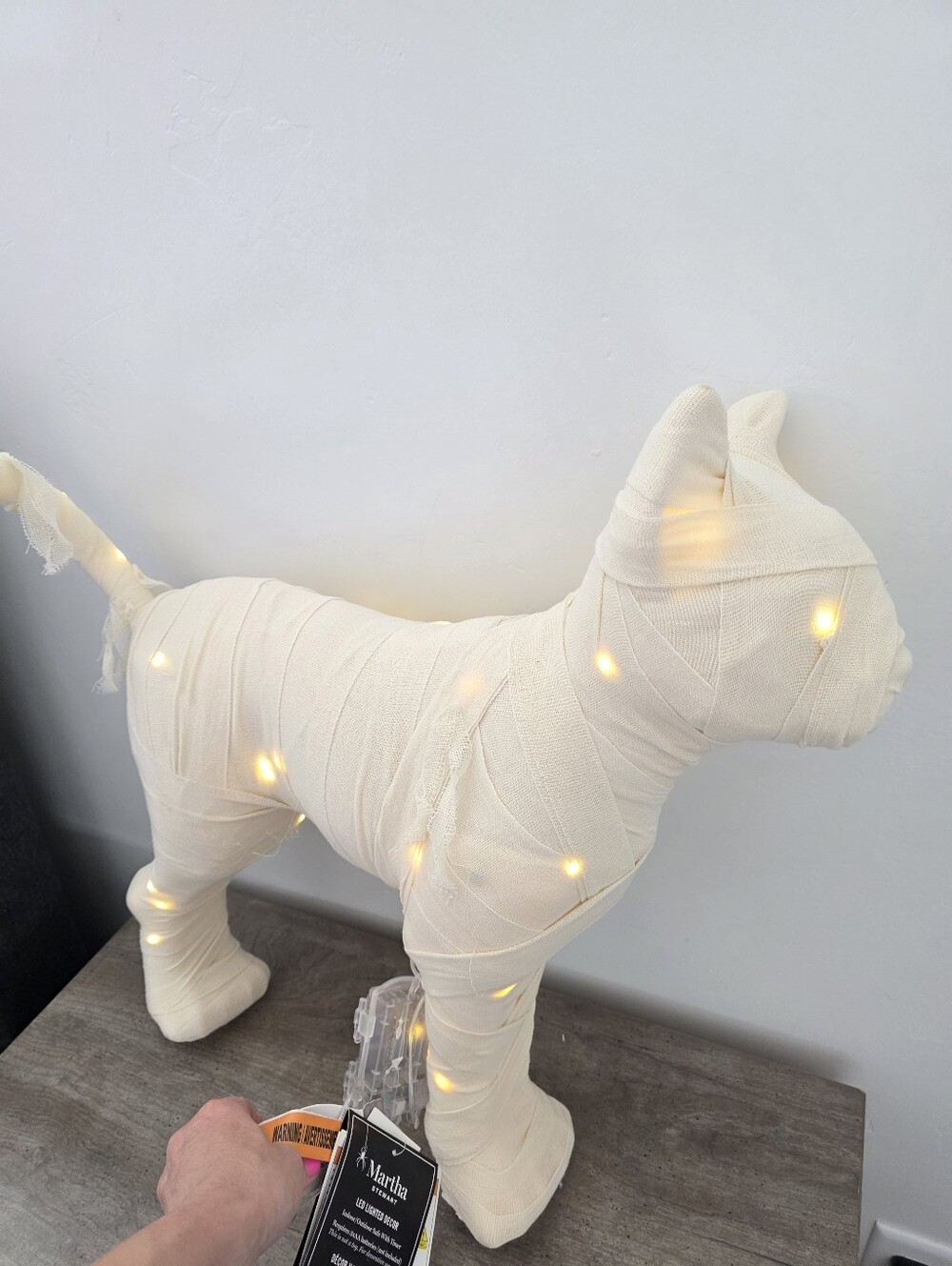 Martha Stewart Halloween Mummy Cat Light Up Decor New - Picture 3 of 9